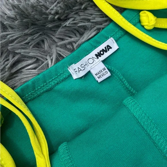 Fashion, nova curves, turquoise, mini dress, size large - Picture 4 of 5